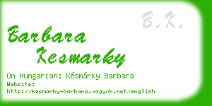 barbara kesmarky business card