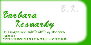 barbara kesmarky business card